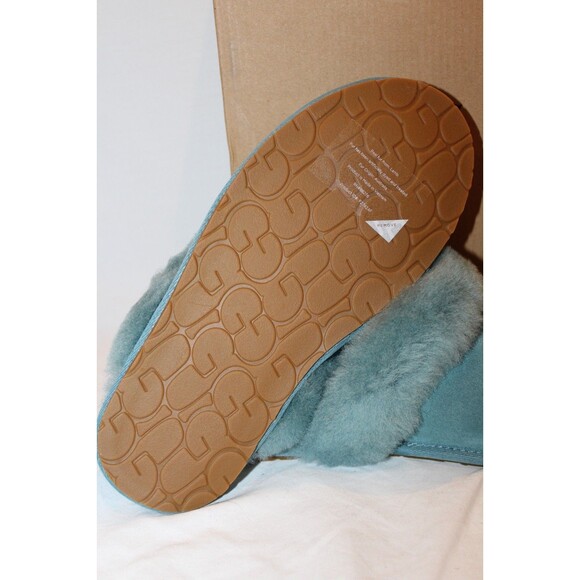 NIB UGG WOMEN'S SCUFFETTE II SUEDE SHEARLING SLIP ON SLIPPERS DEE GREEN SZ 7 - Picture 7 of 7